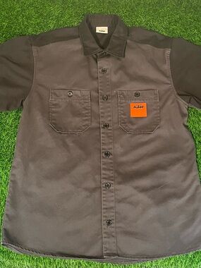 KTM Mechanic Racer Button Up Black & Orange T-Shirt Mens Size Large